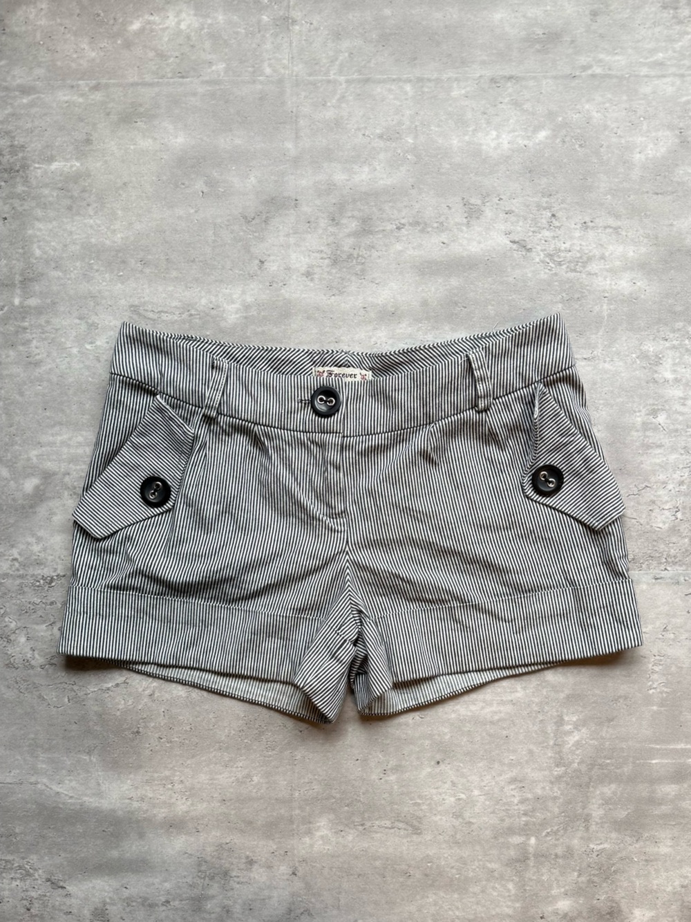 Forever 21 Black and White Pinstripe High-Rise Shorts
